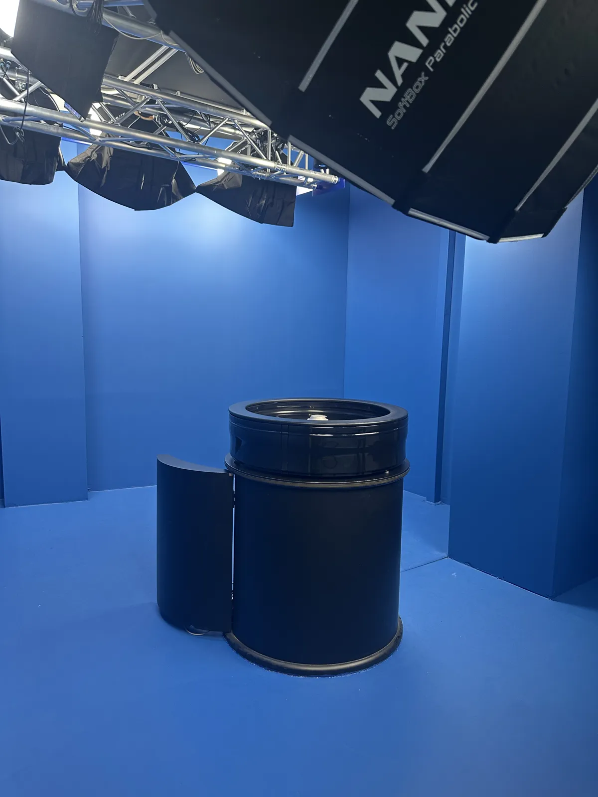 Roulette table under studio lighting